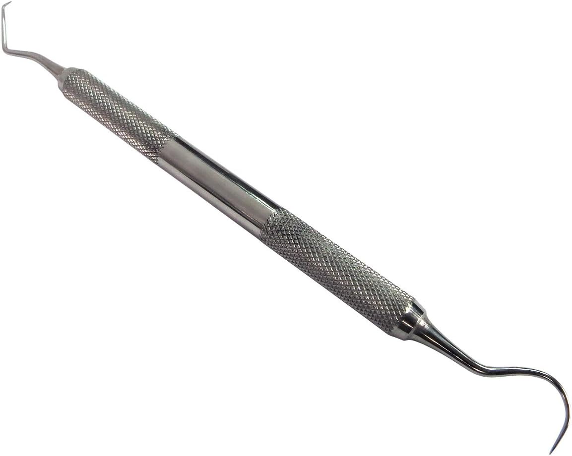 HTS 151P9 Stainless Steel Large Double-Sided Hook & Angled Pick Wax & Clay Sculpting Tool