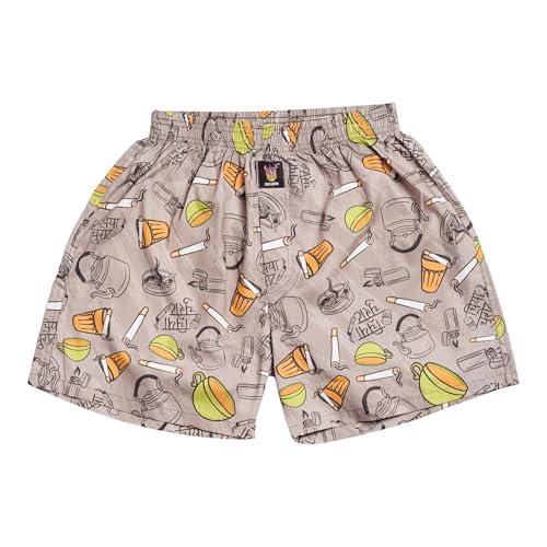 ONE HORN - Chiya Churot Printed Boxer Shorts for Men | 100% Cambric Cotton | 60x60 Thread Count | Soft Waistband | Tagless