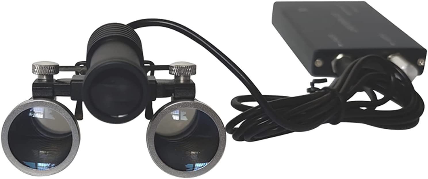 asdchZen Magnifier With Light,Dental Surgical Binocular Loupes 2.5X / 3.5X 420Mm Optical Glass Loupe Led Head Light Lamp Comfortable