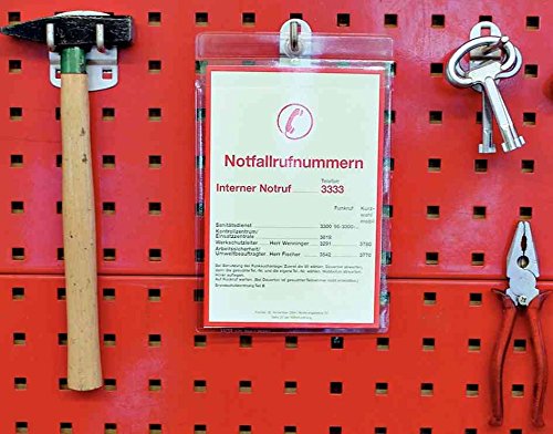 Leitz 50 Stück Schutzhüllen Sichttasche A5 PVC 0,20 mm weich Klappen und Griffloch