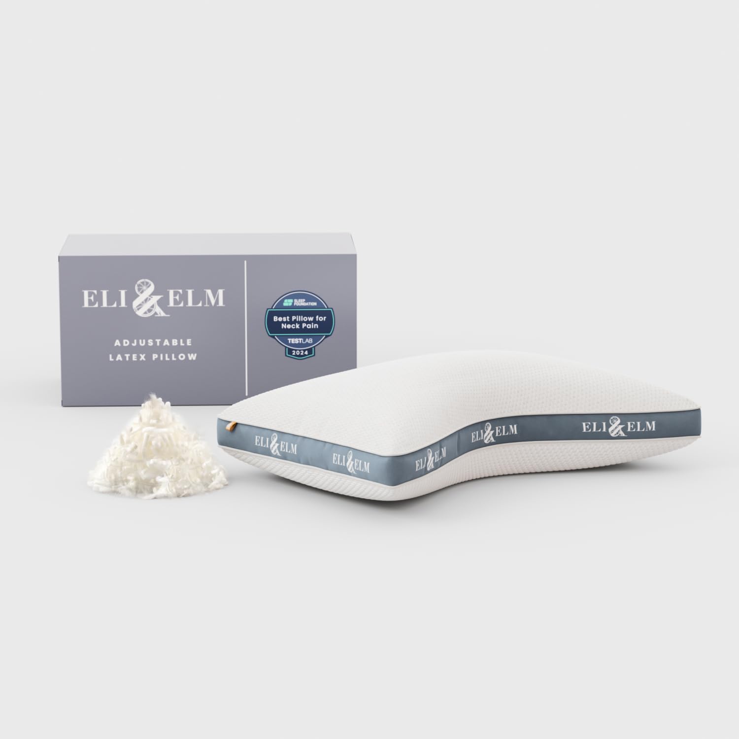 eli & elm best ergonomic side sleeper pillow for neck pain. supportive cooling latex fill. u-shape contoured design. king (u.s. standard), pillow only