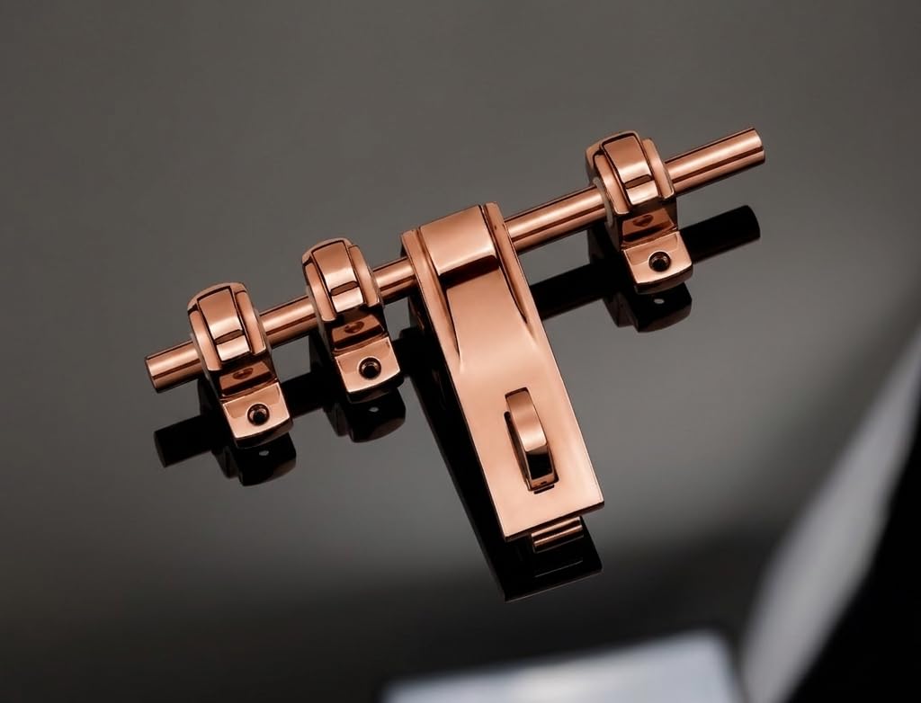 Aluminium Aldrop with Steel Rod 250mm/16mm Rose Gold Finish Heavy Duty Door Aldrop Rust Resistant Main Door & Double Door Latch Aldrop for Home & Office (AL-540-10"inch)-image-7