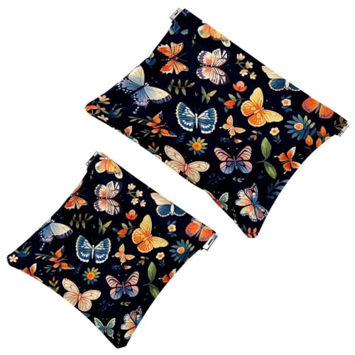 Travel Chic: Colorful Butterfly-1016 - Custodia portatile per trucchi e piccoli oggetti Multicolore