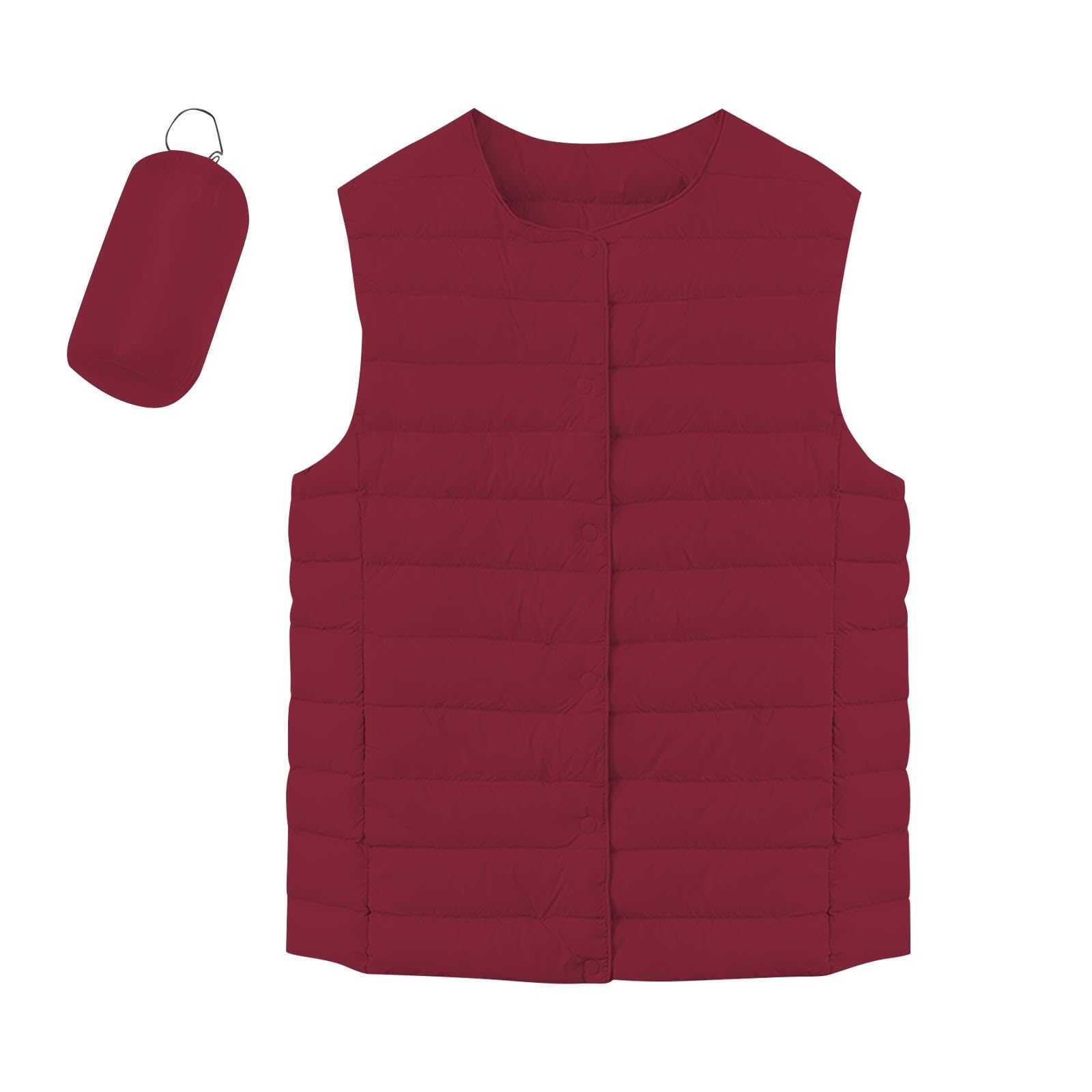 Steppweste Damen Leicht Packbare Steppweste Frauen Kurz Winter Damen Weste Ärmellos Puffer Jacke Warm Outdoor Winterweste Daunenweste Mit Knöpfen Westen Laufweste Für Freizeit Wandern Reisen