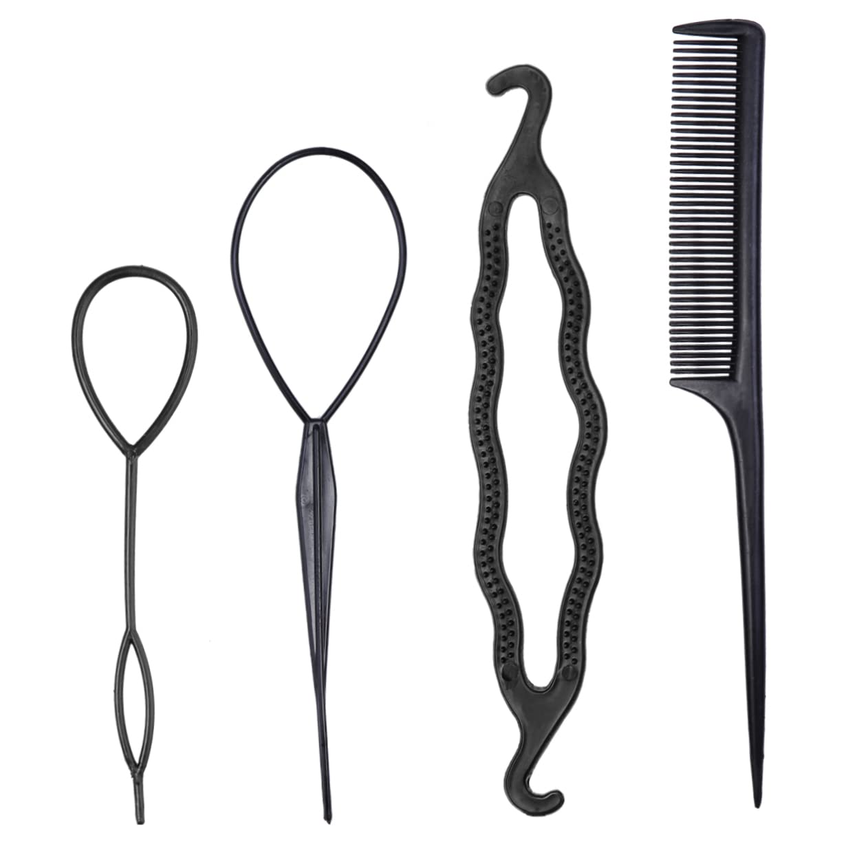 4-teiliges Frisuren-Kit Für Dutt & Pferdeschwanz - Haarspangen-Set Zum Einfachen Styling