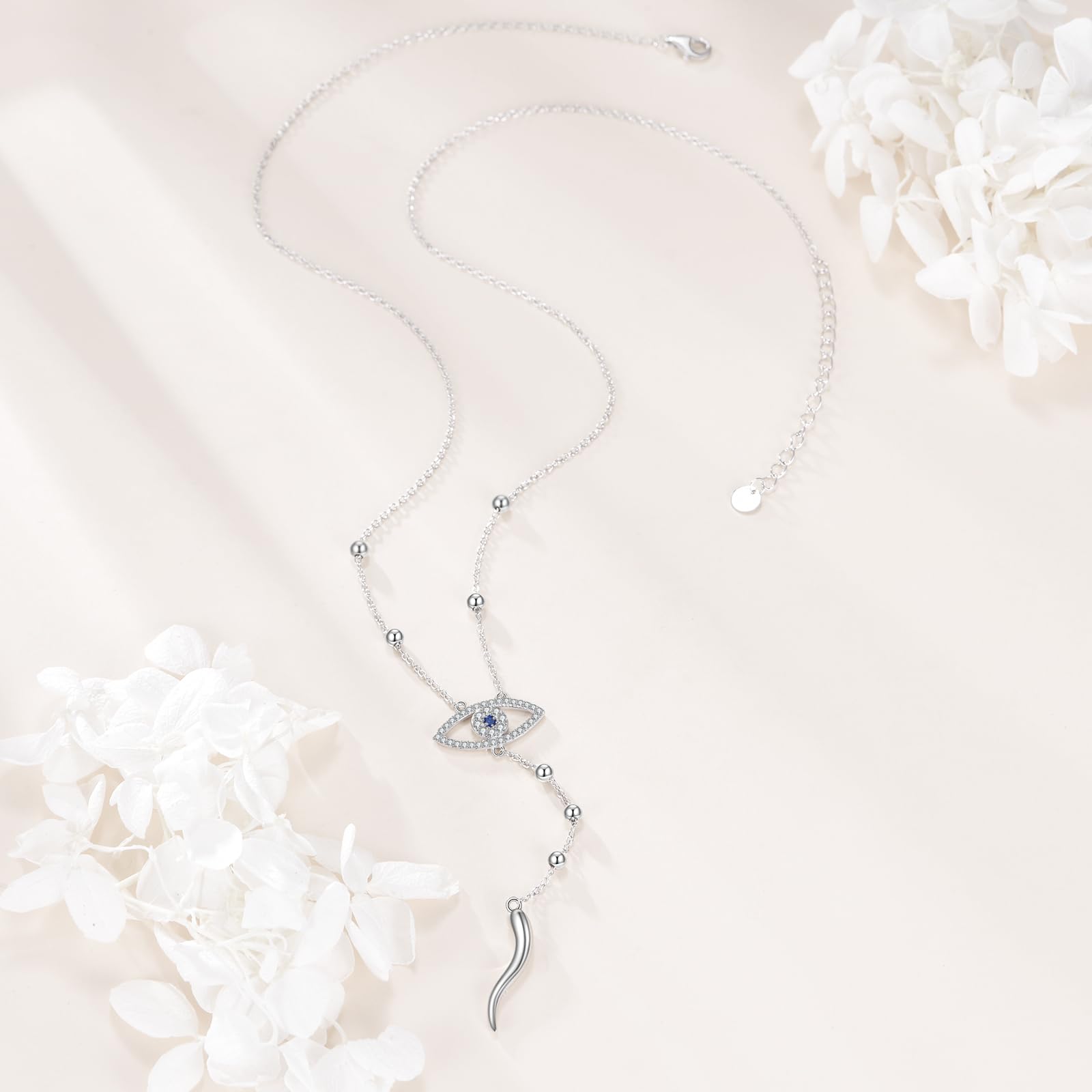 Włoski róg naszyjnik dla kobiet srebro próby 925 naszyjnik Cornicello szczęście włoski amulet ochronny wisiorek biżuteria dla kobiet