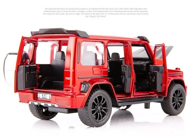 Image of 1:32 Alloy Model Car Compatible for G-Class SUV Style | Die-Cast Metal Pull Back Toy Car with Light & Sound, Openable Doors | Collectible & Gift Toy Vehicle for Kids Boys Girls (RED)
