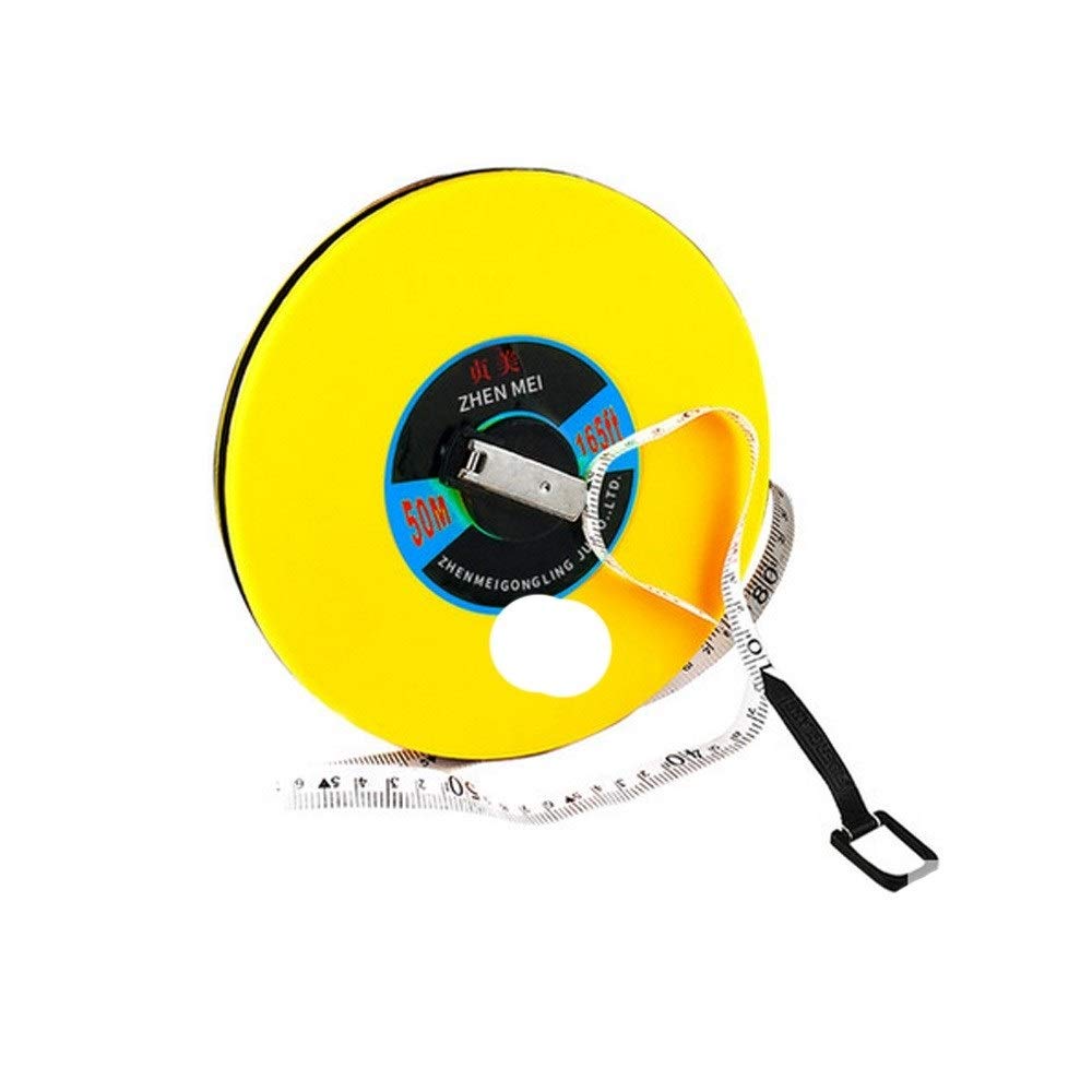 RQBHD Tape Measure - 50 m, Fiber Tape Measure, TPR Handle, Ruler Metric Tool Measurement Tool (Color