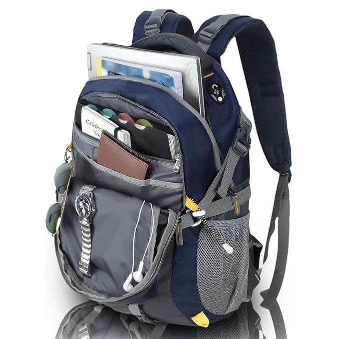 Image of Large 50L Laptop Backpack with Shoe Compartment, Rain Cover, Waterproof Travel Rucksack for Men & Women