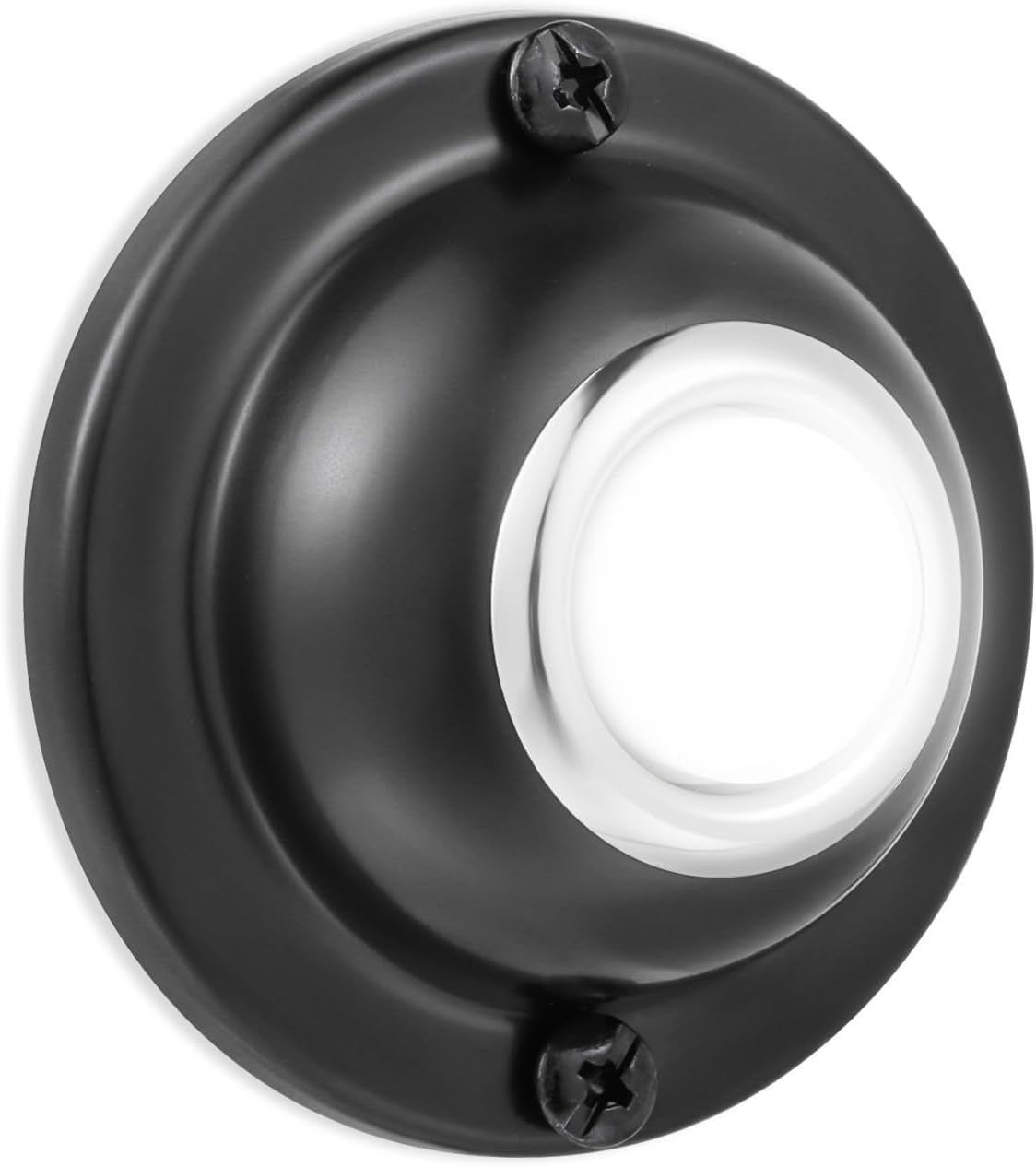 Lighted Doorbell Push Button,LED Round Door Bell Switch Home Wall Mounted Buttons Wired Opener Universal Hardware Garage Front Doors Easy Installation Black
