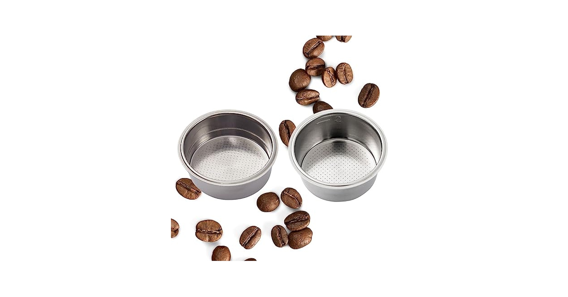 Filtri Caffè In Acciaio Inossidabile 51mm - 2 Pezzi Per Macchine Espresso | Compatibile Con Cecotec, Delonghi, Breville