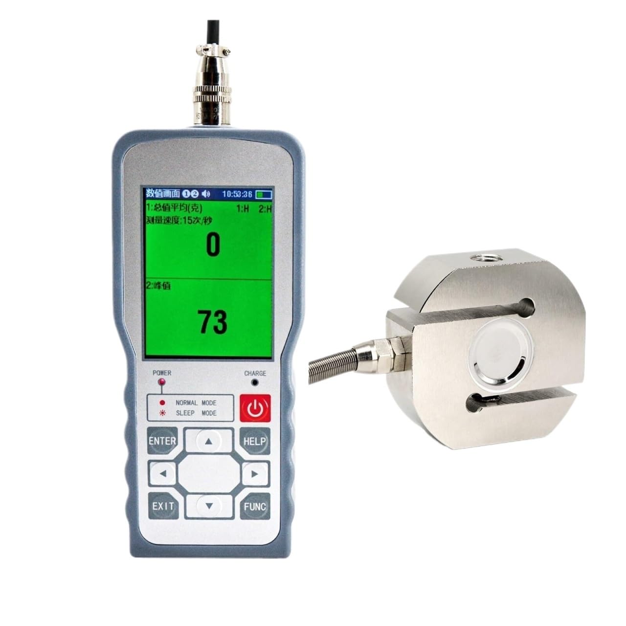 Dinamómetro Medidor de fuerza digital con sensor de celda de carga Prueba Peso Presión Push Pull Modo pico/pista ± 0,05% FS(20KG Force Gauge)
