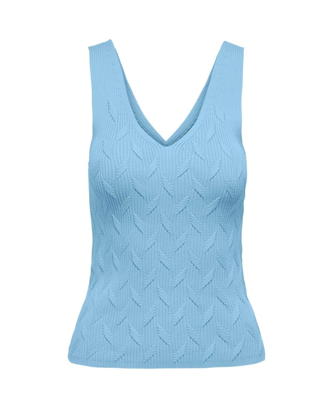 ONLY Damen Onlsif Sl Structure V-neck Knt, Clear Sky, XS