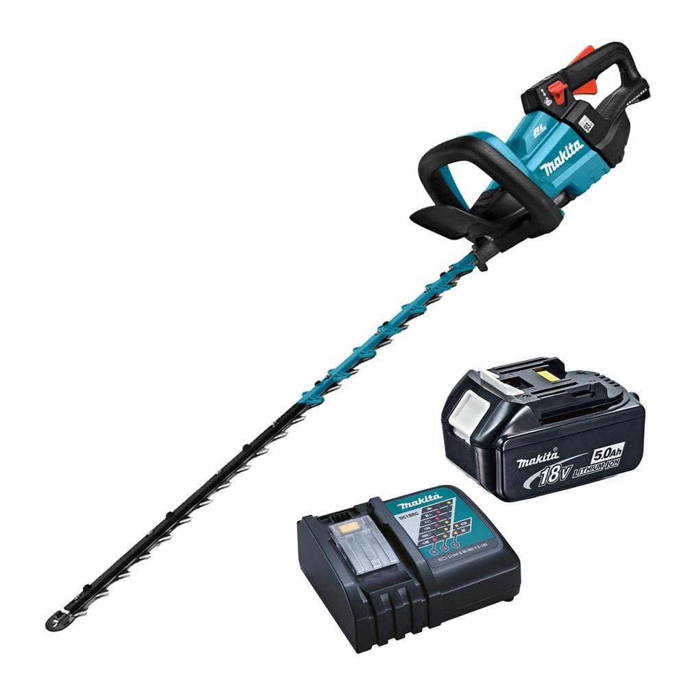Makita Cortasetos DUH751RT 18V Li-Ion LXT, sin escobillas, 75 cmn, Completo con 1 batería de 5,0 Ah y Cargador