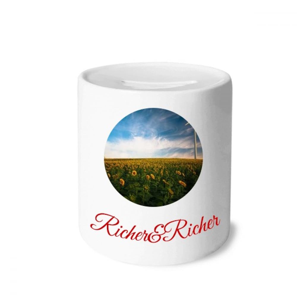 Tirelire tournesols et nuages bleu pour inspirer de beaux rêves