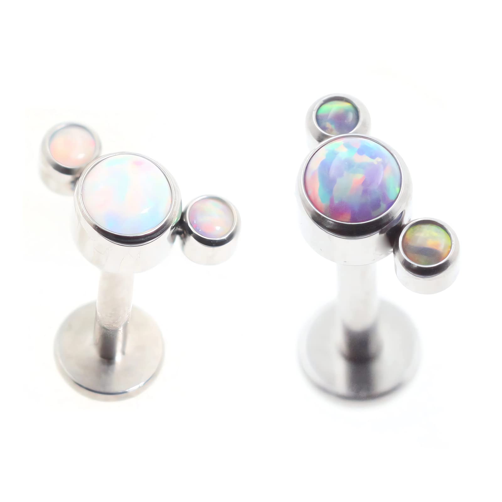 Body CAC 1,2mm Rosca Interna Ópalo Titanio Labret Monroe Labio Anillo Tragus Helix Stud Pendientes