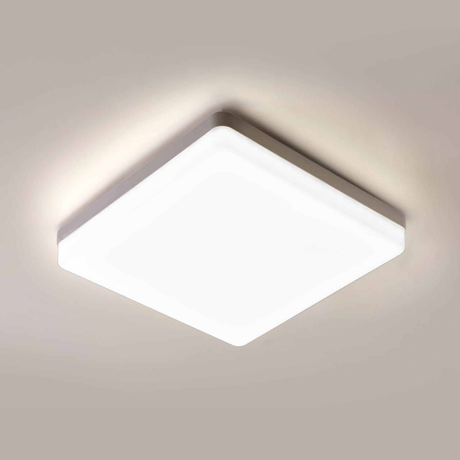 Comely Square LED Ceiling Lamps 48W 5400LM, Imperméable IP44 LED Ceiling Light Neutral Light 4000K, 30cm Modern Ceiling Light for Children's Bedroom Bathroom Kitchen Living Room, Cold White