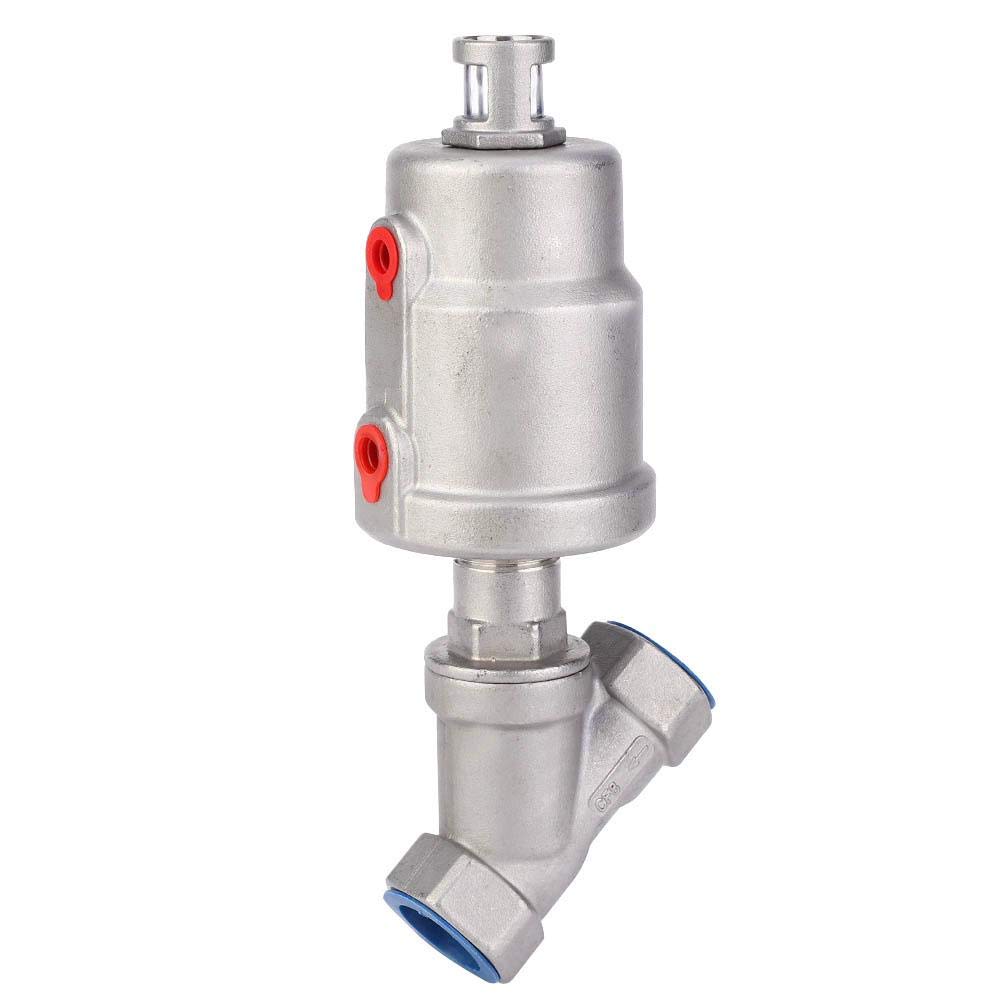 Valvola a sede inclinata valvola pneumatica di controllo altri accessori valvola 1/2 "DN 15 Valvola pneumatica per vapore Valvola a sede inclinata pneumatica in acciaio inossidabile con filettatura