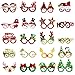 Halovin 20Pcs Christmas Glasses Frames for Kids, Christmas Glitter Party Eyeglasses for Christmas Parties Holiday Favors Photo Booth with a Gift Box