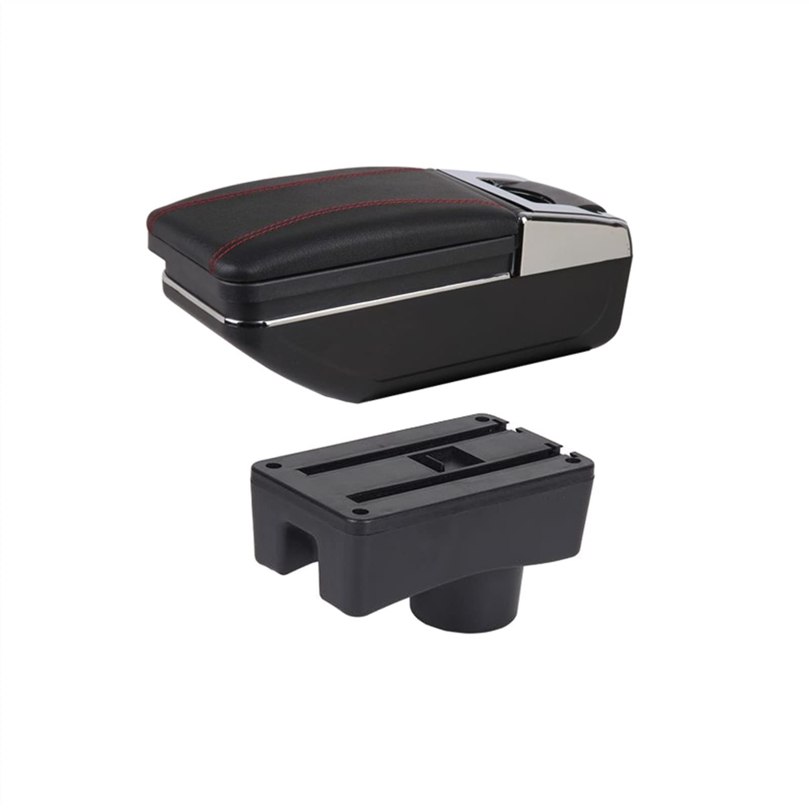 Car Armrest Box For Toyota For Aygo X 2022 Car Armrest Box Center Retrofit USB Charging Ashtray(C-black red line)