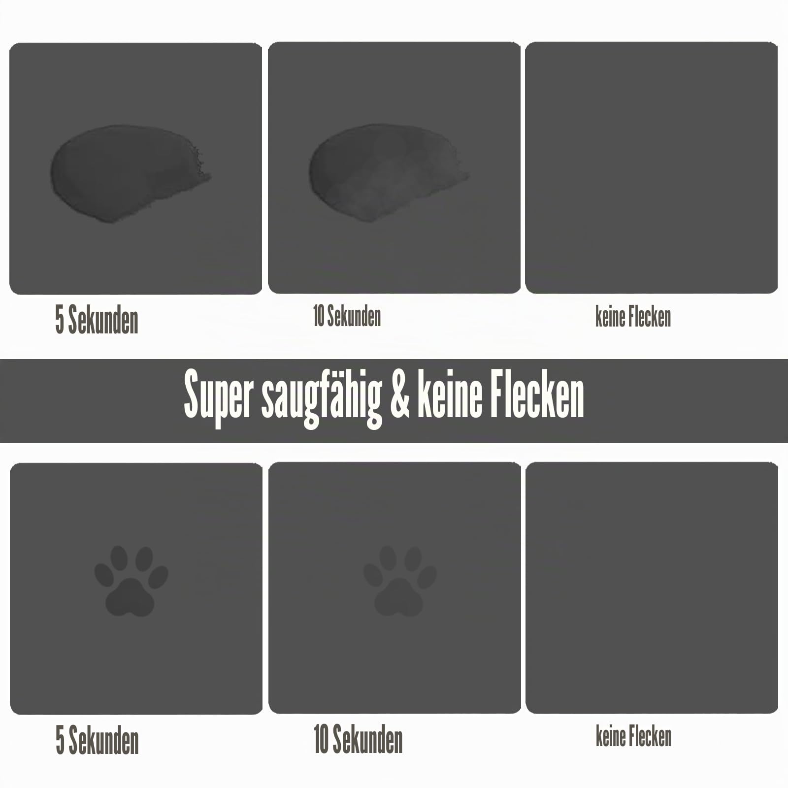 Große Futtermatte für Haustiere, saugfähig, schnell trocknend, für Futter- und Wassernapf, keine Flecken, leicht zu reinigen, Wasserspendermatte, Hundezubehör, Haustierbedarfsmatte, Hundenapfmatte für