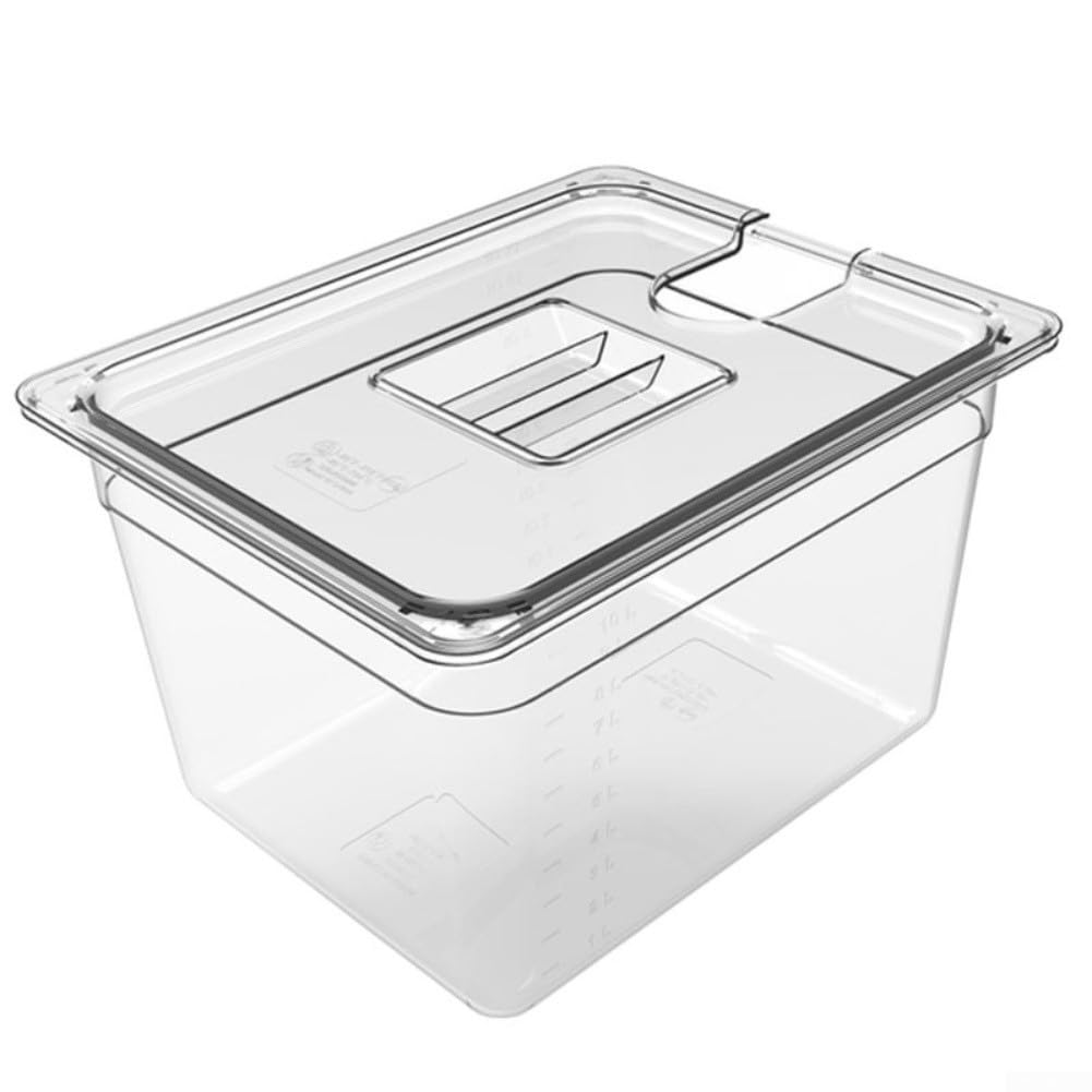 für für sous für vide Behälter 6L Wasserbad Topf Transparent mit Deckel und für griff für Niedrigtemperatur Garen Präzises Kochen Küche(6L)