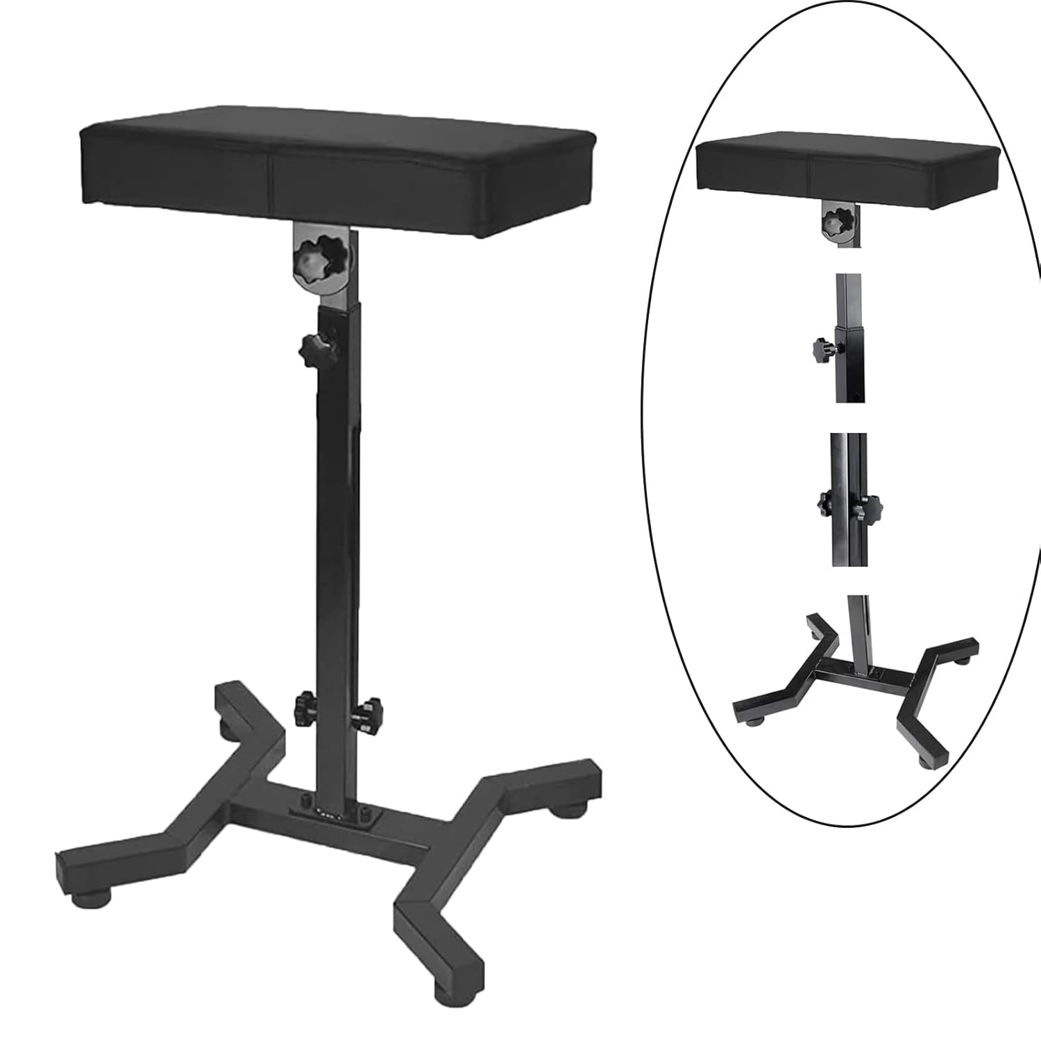Tattoo Arm Rest - Beoncall Tattoo armrest and Legrest Stand 360°Adjustable Armrest Foldable Legrest Leather Pad Thick Sponge Stable Base for Tattoo Studio Tattoo Artists
