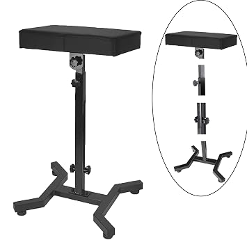 Tattoo Arm Rest - Beoncall Tattoo armrest and Legrest Stand 360Adjustable Armrest Foldable Legrest Leather Pad Thick Sponge Stable Base for Tattoo Studio Tattoo Artists