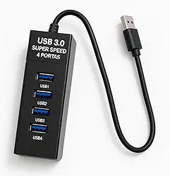 Hub USB 3.0 com 4 Portas – Alta Velocidade 5Gbps, LED Indicador, Plug & Play – Exp. de Portas para PC, Notebook, Mac, Windows, TV e Consoles