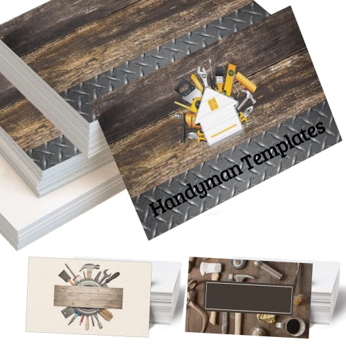 Custom Business Cards 100PCS Double-sided Printing Business Cards Customize with Your Logo Personalized 3.5'x 2' Cards for Business - Handyman