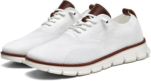HSSHRAQV Scarpe Wearbreeze da Uomo, 2024 Nuove Scarpe da Ginnastica Formali in Rete da Uomo, Scarpe da Lavoro, Scarpe Oxford Stringate Scarpe da Passeggio Casual Leggere