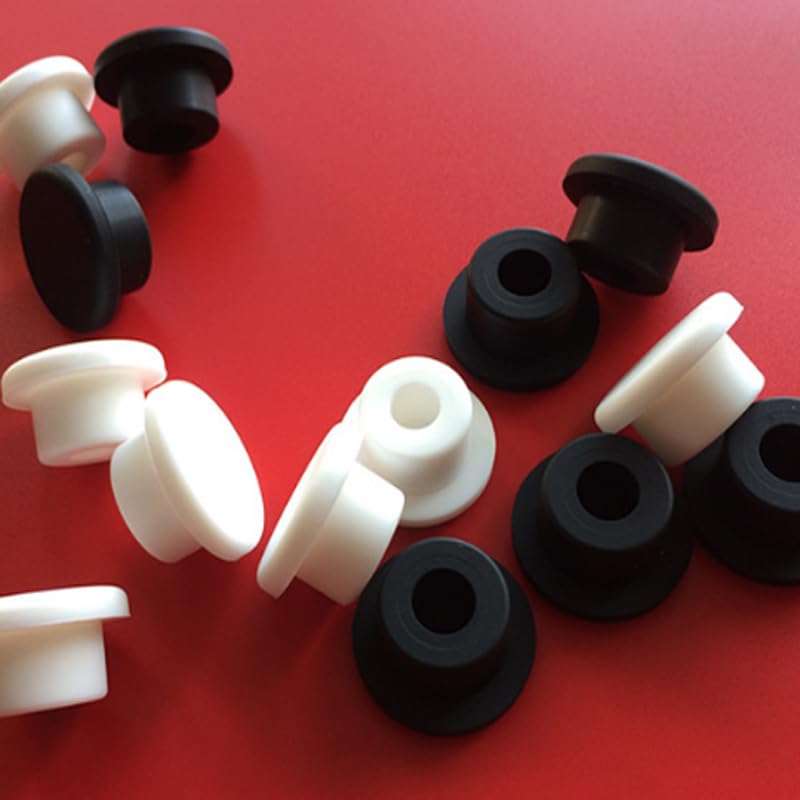 Tool Part for 5PCS Black/White Silicone Rubber Snap-on Plugs Hole Caps 9mm to 19mm Seal Stopper Dustproof Blanking End Caps - (Size: A 10mm Solid/Color: Black/Thickness: 5pcs)
