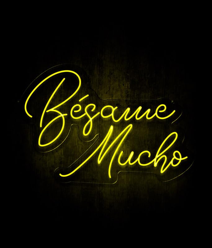 Letrero Neon LED Personalizado Bésame Mucho - Letreros de luz LED para Bodas o decoración de paredes de Bar Negocio Dormitorio Eventos y Fiestas…
