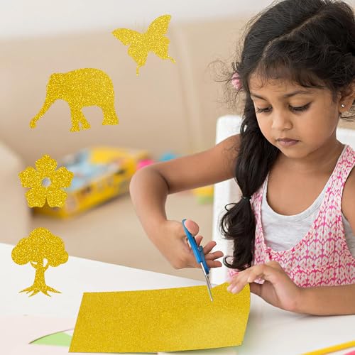 BEISHIDA Papel cartolina dourado, cartolina com glitter A4, papel com glitter dourado, papel brilhan