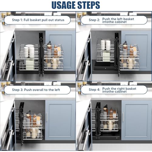 Organiseur d'angle coulissant pour simplifier le rangement cuisine