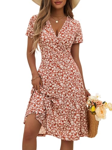 10 Best Knee-Length Dresses Women Can Wear for Any Occasion 10 MSBASIC Womens Floral Wrap V Neck Midi Dress
