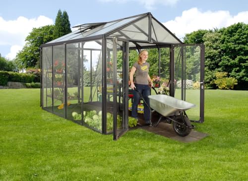 Zeus Comfort 8100 ESG/HKP, schwarz Gewächshaus 2 Dachfenster...