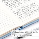 feela 15 Pack Pocket Small Notebooks Bulk, Mini Cute Notepads Hardcover College Ruled Lined Journals with Pen Holder for School Business Memos, with 15 Black Pens, 3.5”x 5.5”, A6, Light Blue