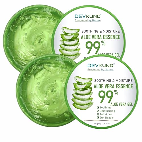 Image of Devkund Aloe Vera Gel | With Pure Aloe Vera | Gel for Face, Hair, Skin Moisturizer | Hydrates and Soothes | With Vitamin E and No Paraben | 400G