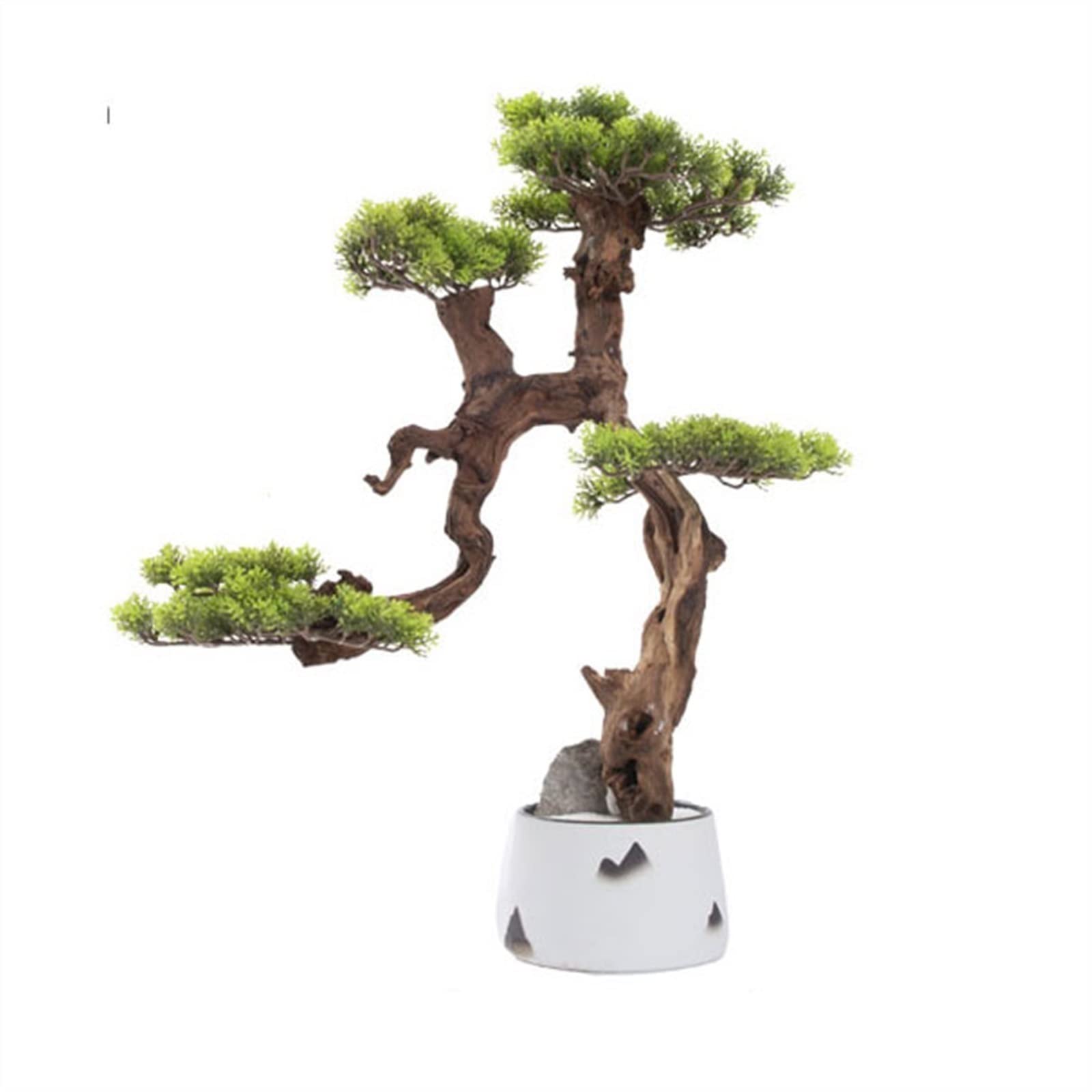 AYCDL Artificial Plants Indoor Artificial Bonsai Tree Fake Plants Artificial Pine Plants Potted Faux Plants for Indoor/Outdoor Home Office Hotel Desktop Potted Plant,