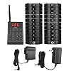 V BESTLIFE Restaurant Paging Beepers System, Wireless Guest Customer Queuing Pager with 1 Keypad Sender + 20 Coaster Pager Buzzer for Nursery,Hospital,Hotel(Black)