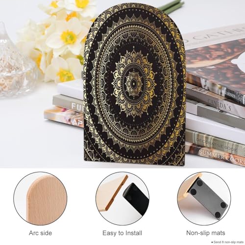 Sujetalibros resistente madera mandala regalo lectores 5