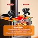 VODA Newly Upgrade Stove Fan 4 Blades Heat Powered Fan with Magnetic Thermometer for Wood Log Burner Fireplace