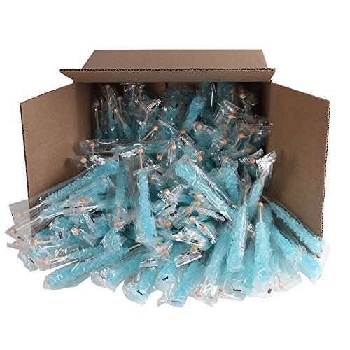 Extra Large Rock Candy Sticks: 144 Light Blue Cotton Candy Lollipop - Individually Wrapped - Espeez Rock Candy Sticks for Candy Buffet, Birthdays, Weddings, Receptions and Baby Shower
