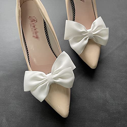 Image of Fodattm 2PCS Handmade Bow Knot Shoe Buckle Clips Wedding Shoe Decoration Charms DIY Crafts Findings Accessories Package