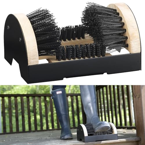 Royal Gardineer Schuhputzer für draußen: Schuhputzer mit robuster Rundum-Bürste für Garten- und...