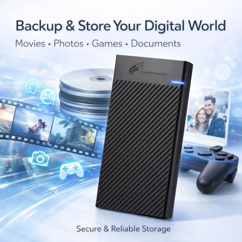 Image of Portable External Hard Disk Drive - USB 3.0 with Silver Port, 5Gbps Speed, Anti-Vibration, Heat Dissipation, Auto Sleep - for Laptop, PC, Mac - Black - 1 Year Warranty (320, GB)