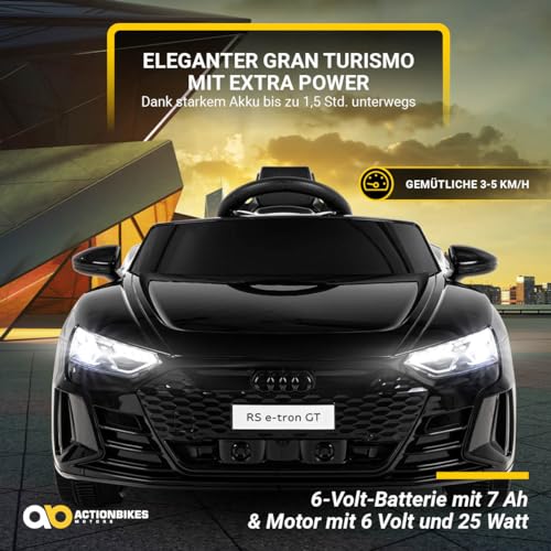 Actionbikes Motors Kinder Elektroauto Audi RS e-tron GT | 2.4 Ghz Fernbedienung - 6 Volt 7AH Batterie - 25 Watt Motor - Bluetooth - LED Scheinwerfer - Elektro Auto für Kinder ab 3 Jahre (Schwarz) – Bild 6