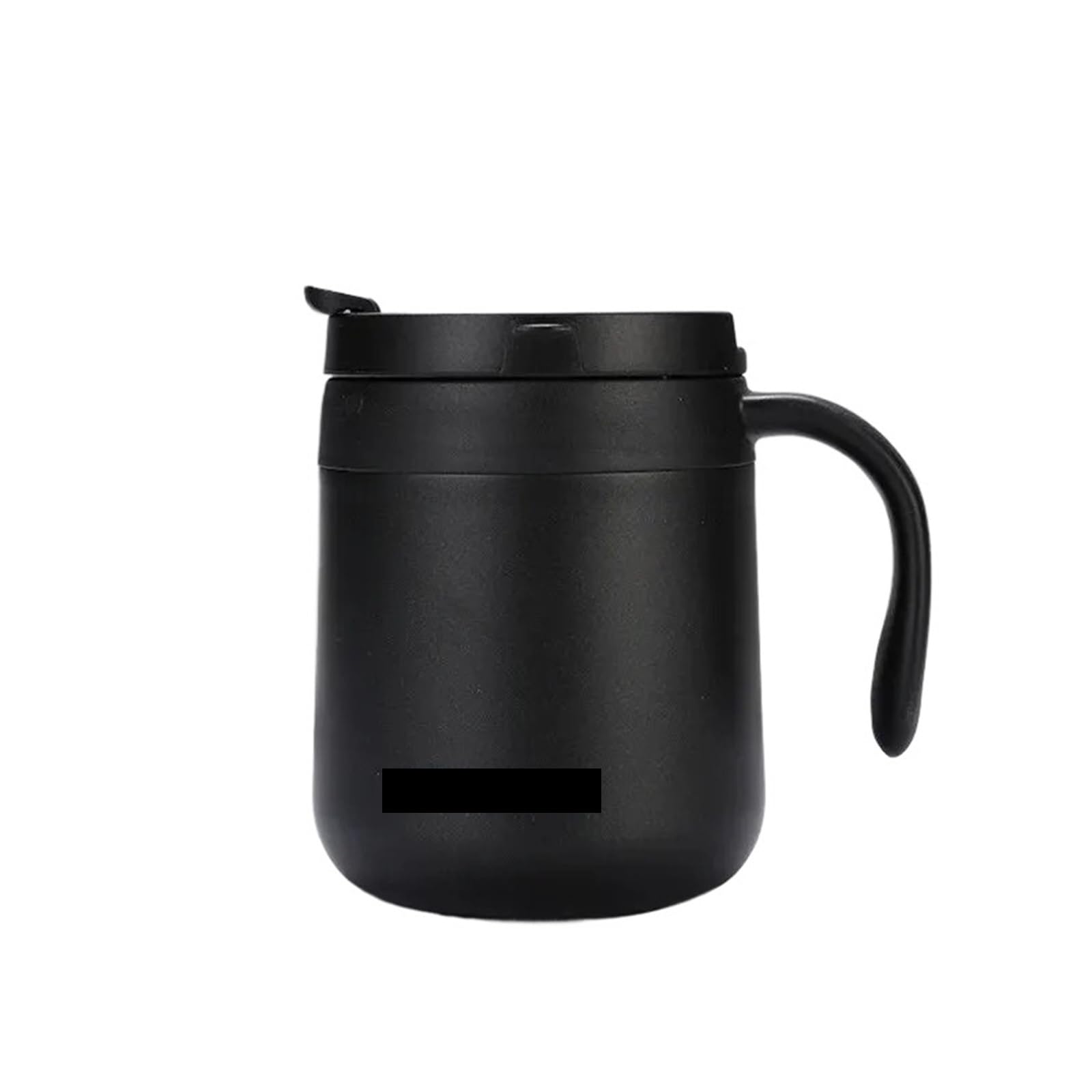 Taza de café aislada con asa, vaso acero inoxidable, tazas té labio para Café(500ml,Black)