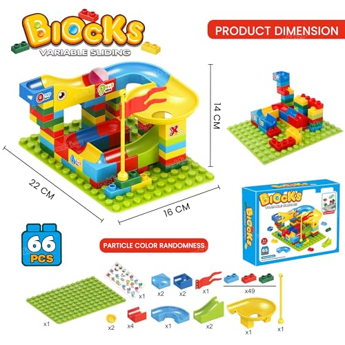 Image of Zest 4 Toyz 66 pcs Building Blocks for Kids Construction Toy with Slide Set Educational Learning and Early Development Toy